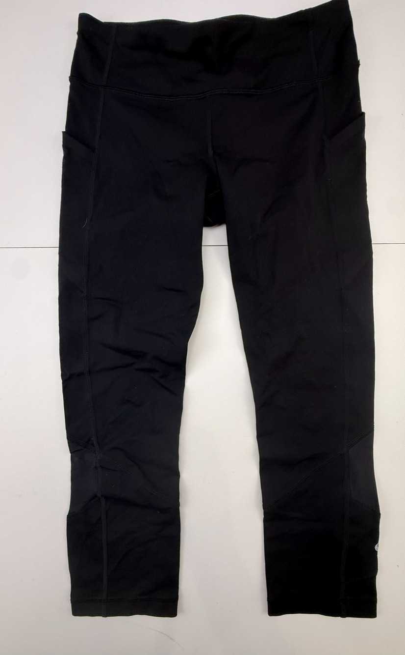 Lululemon Womens 6 Black Mesh Panel Leggings High Rise Yoga Running Pants
